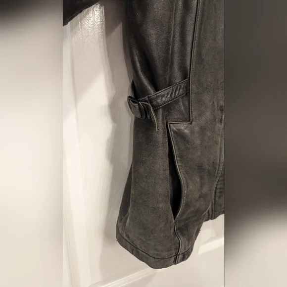 Gallery black men's buttery soft genuine leather full zip jacket coat size M - Picture 9 of 13